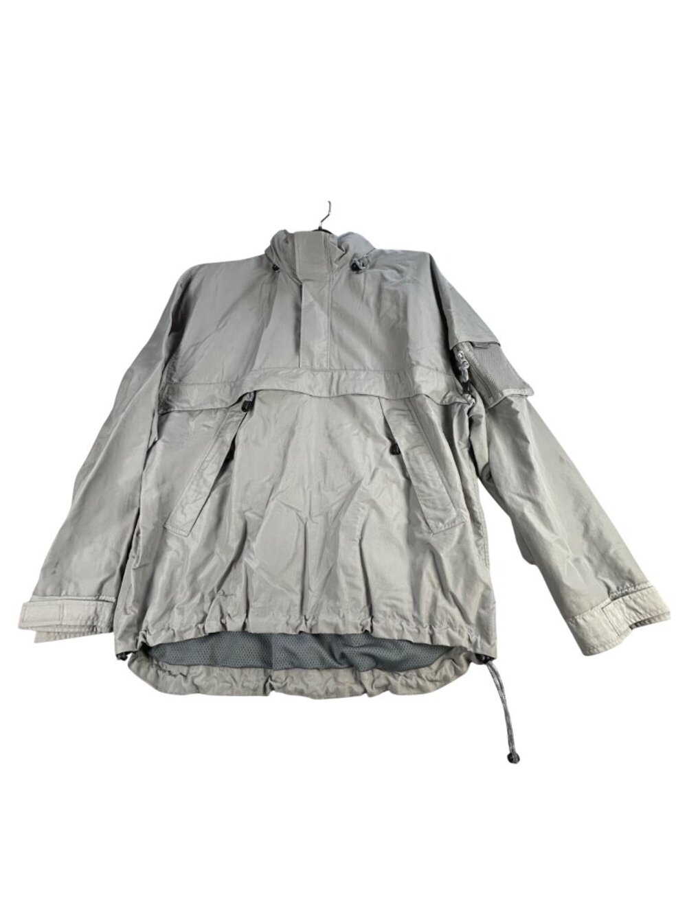 VTG Gap Anorak Pullover Jacket Sz L 90's Gray Hood Half-Zip Lightweight Pockets